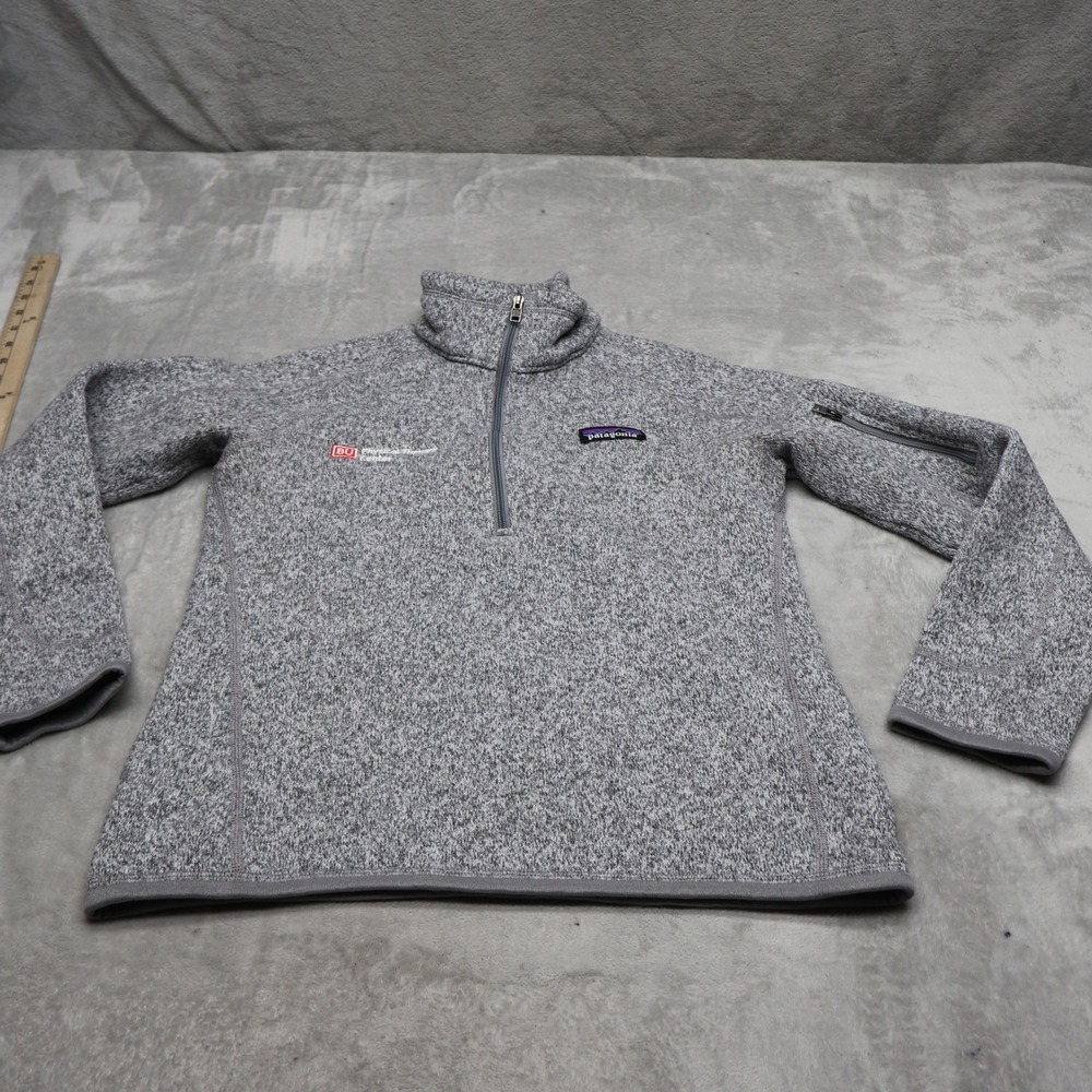 Patagonia Sweatshirt Womens XS Grey Better Sweater Fleece 1/4 Zip Pullover LOGO